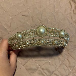 Pearl and crystal tiara